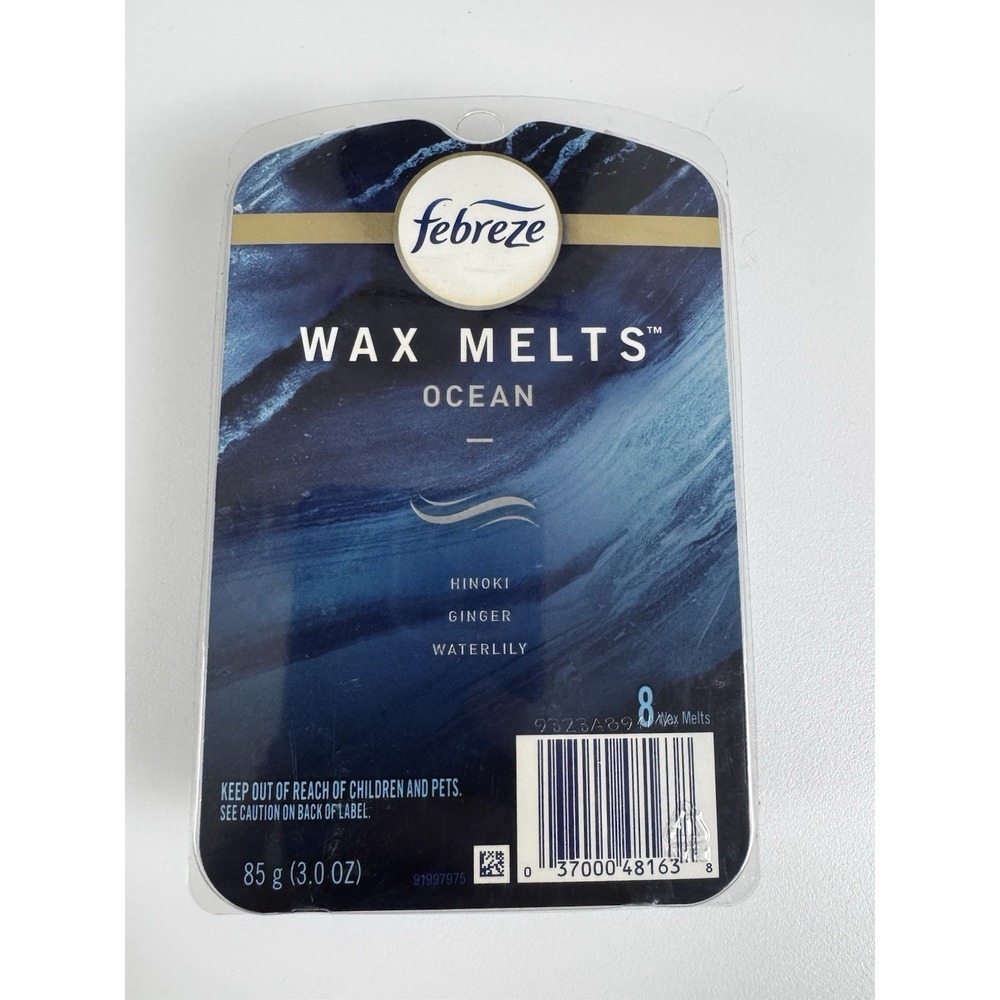 Febreze Wax Melts Ocean Hinoki Ginger Waterlily 8 Melts 3.0 oz